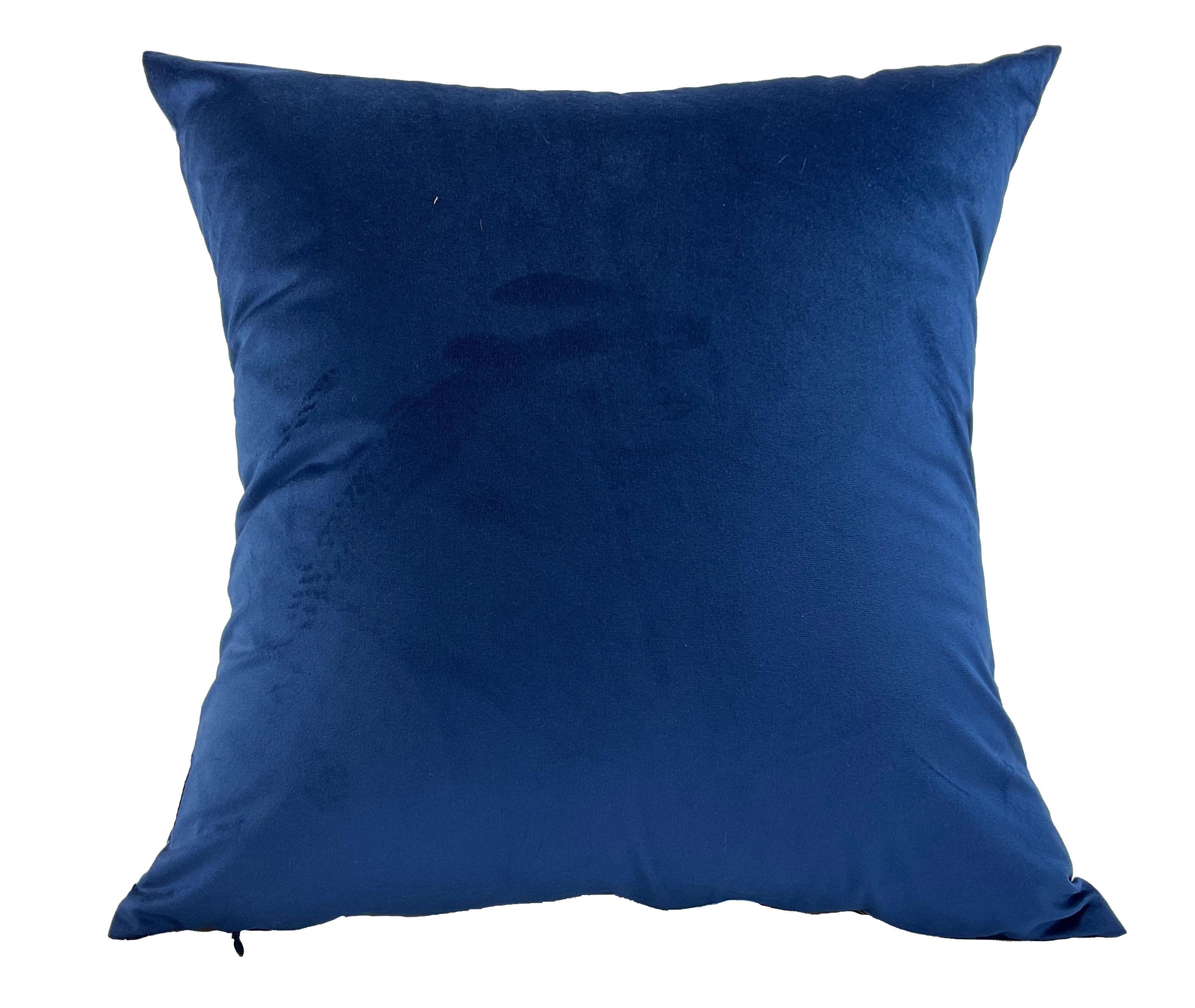 Malini Amigo Leopard On Blue Velvet Square Cushion